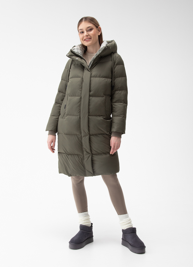фото Женский пуховик с капюшоном  модель № 28407