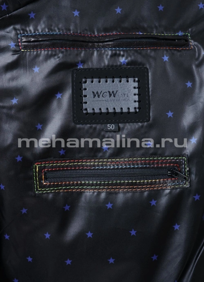 Кожаная куртка модель № KP-149 универмаг малина