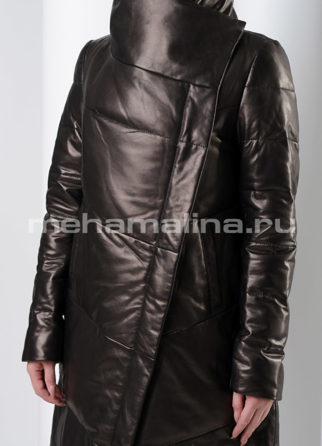 Пальто из кожи модель № K-383 в рассрочку