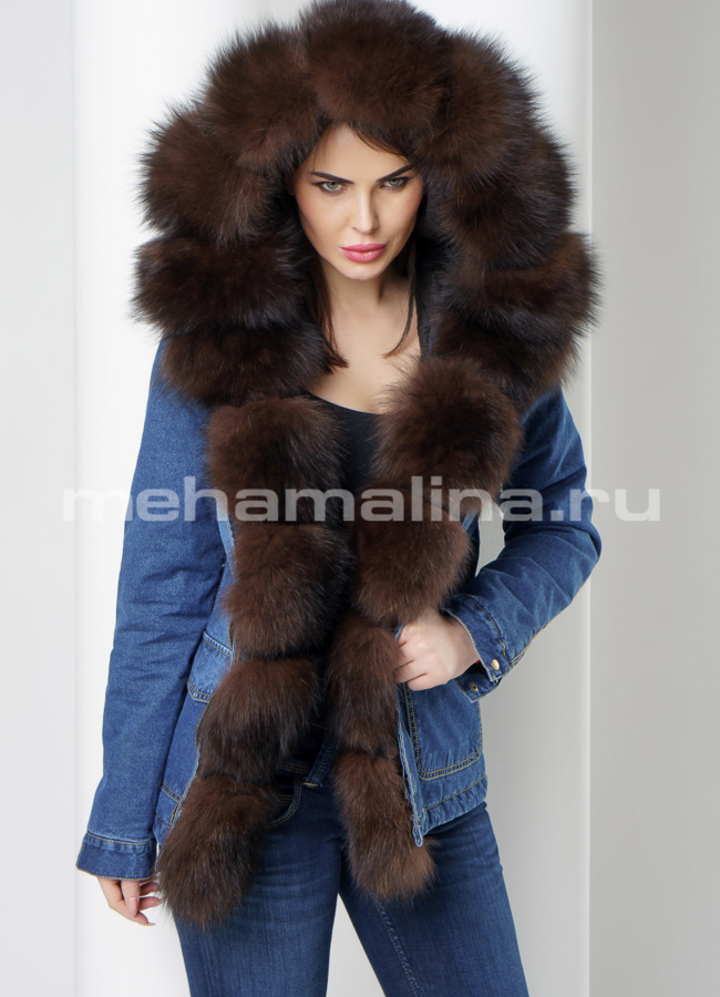 Джинсовая парка модель № П-217 универмаг малина