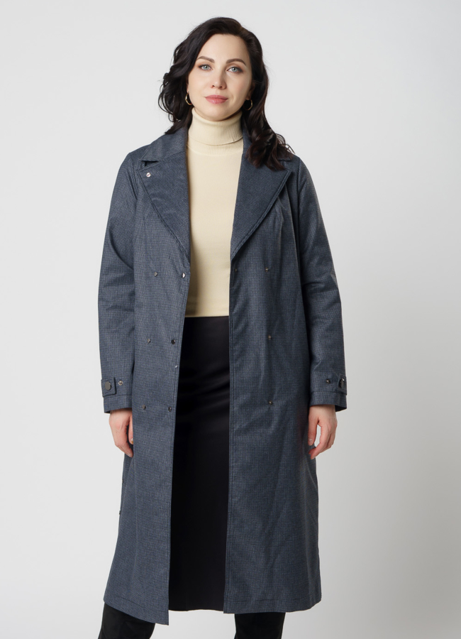 Плащ женский утепленный серого цвета модель № 20715 универмаг малина