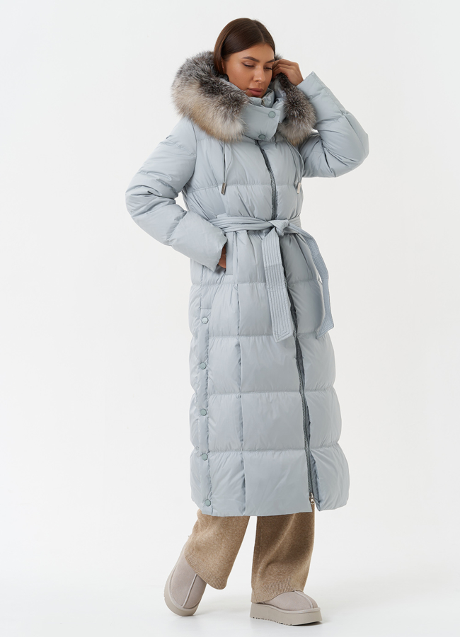 Пуховик с отделкой из меха песца модель № 28498 в рассрочку