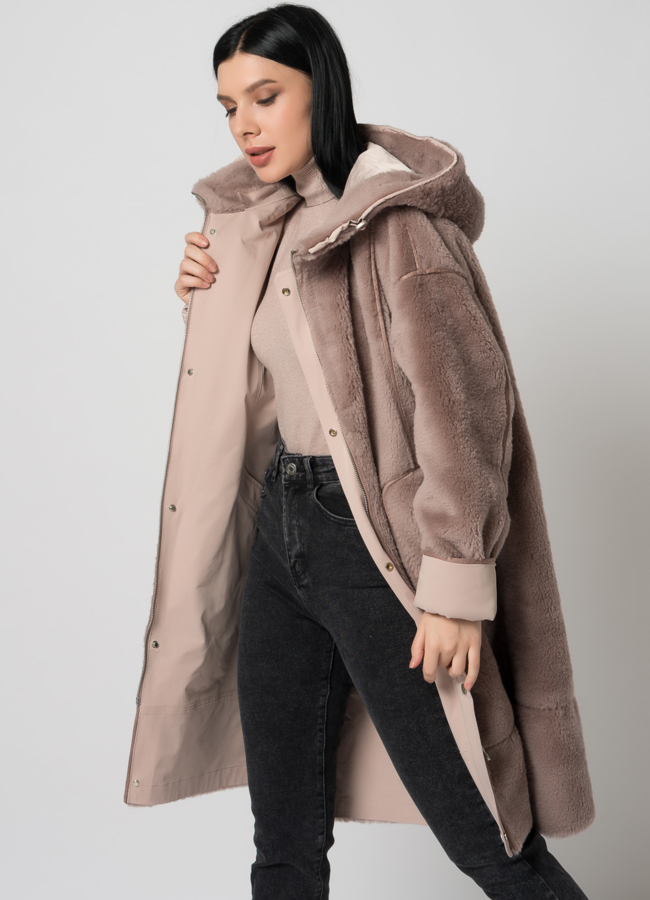 Двухсторонняя парка с шерстью модель № 61403 универмаг малина