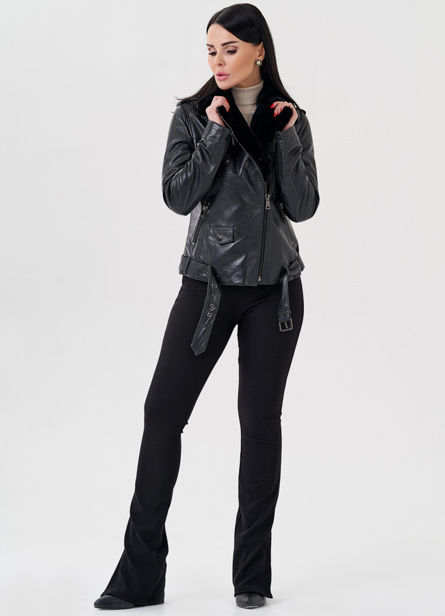 фото Куртка из натуральной кожи с мехом модель № 80205