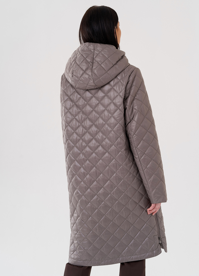 Женское пальто с капюшоном  модель № 24334 универмаг малина