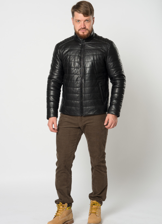 фото Мужская утепленная куртка мото модель № 21614