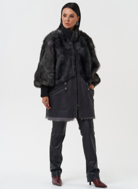 Комбинированная дубленка из тосканы