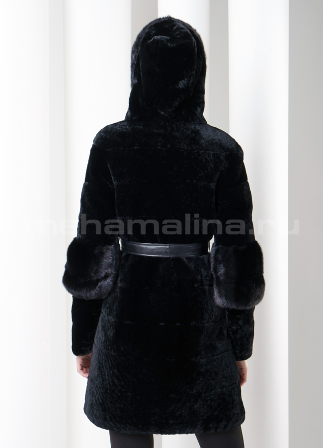 Шуба астраган с капюшоном модель № S-121 в рассрочку