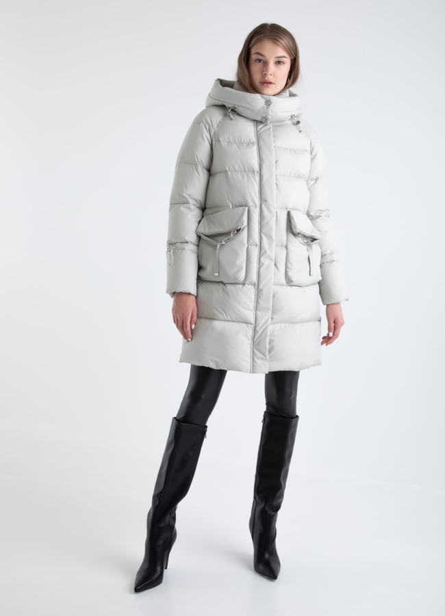 фото Пуховик женский с капюшоном  модель № 25519