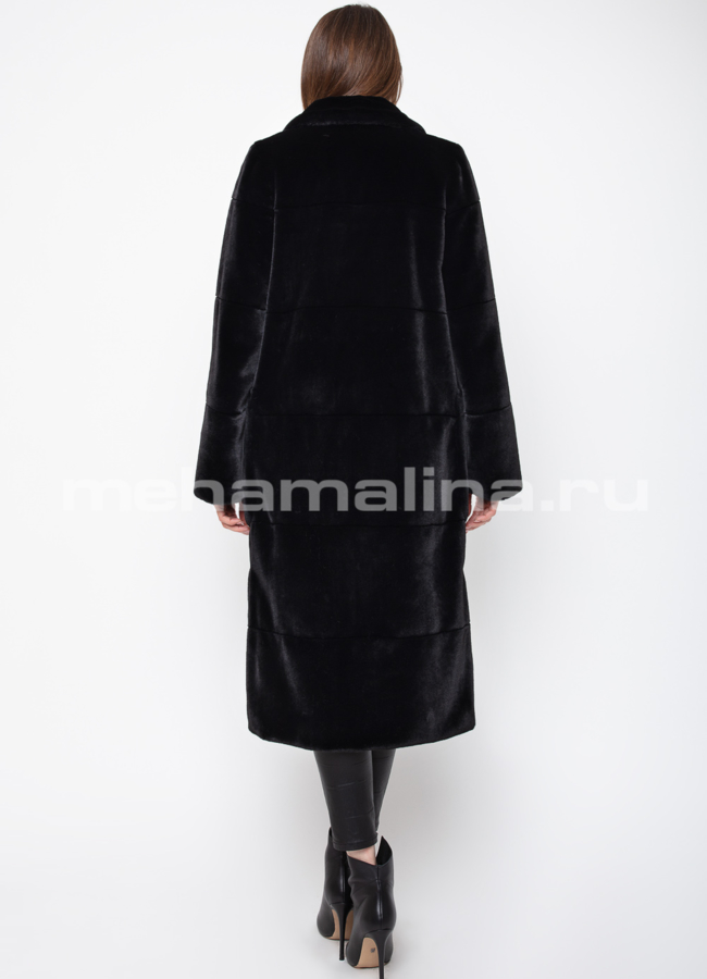 Искусственная шуба черного цвета модель № 751 в рассрочку