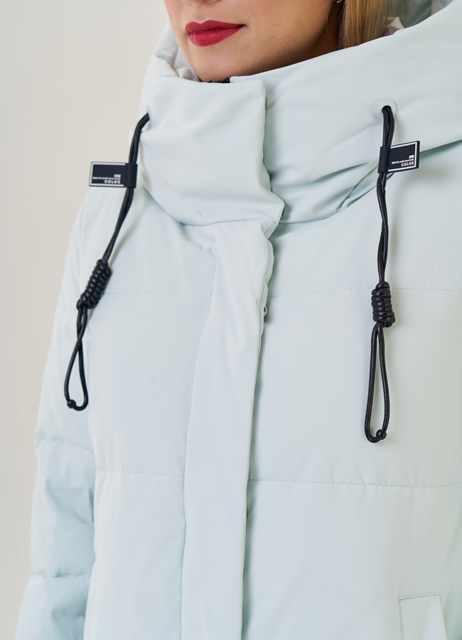 Пуховик женский с капюшоном  модель № 23315 универмаг малина