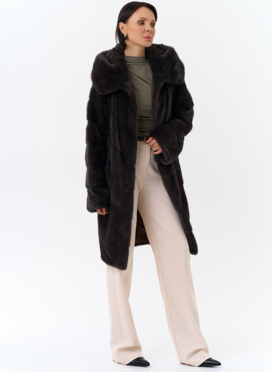 Норковая шуба с капюшоном