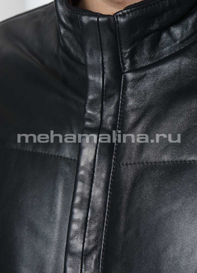 Утепленная куртка из натуральной кожи модель № KP-238 в рассрочку