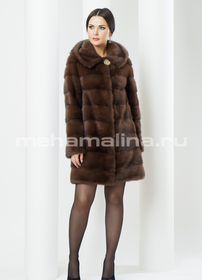 Шуба из норки поперечка модель № S-381 в рассрочку