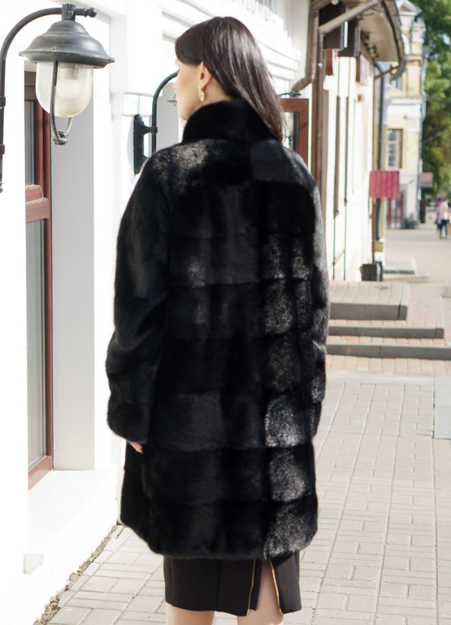 Норковая шуба со стойкой модель № 1045 в кредит