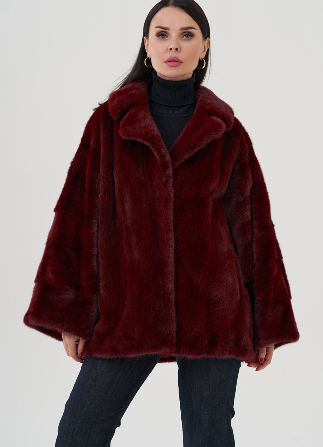 Куртка из норки с английским воротником модель № 24718 универмаг малина