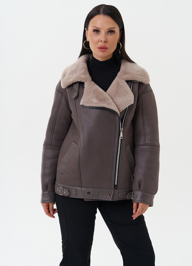 Женская дубленка из эко кожи модель № 27767 в кредит