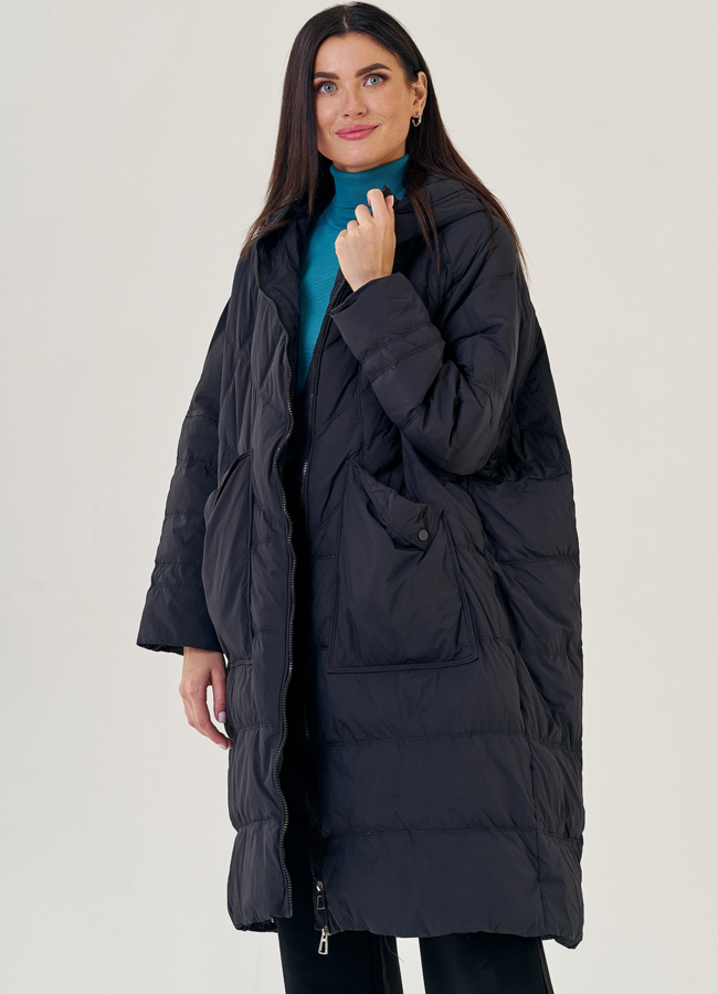 Женский пуховик оверсайз Malina Siberian модель № 23232 меха малина