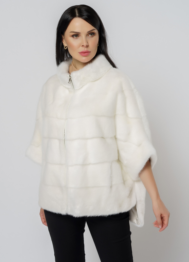 Белая короткая шуба модель № 1210 универмаг малина
