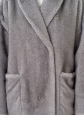 Женская шуба из эко меха с воротником шаль Женская шуба из эко меха с воротником шаль