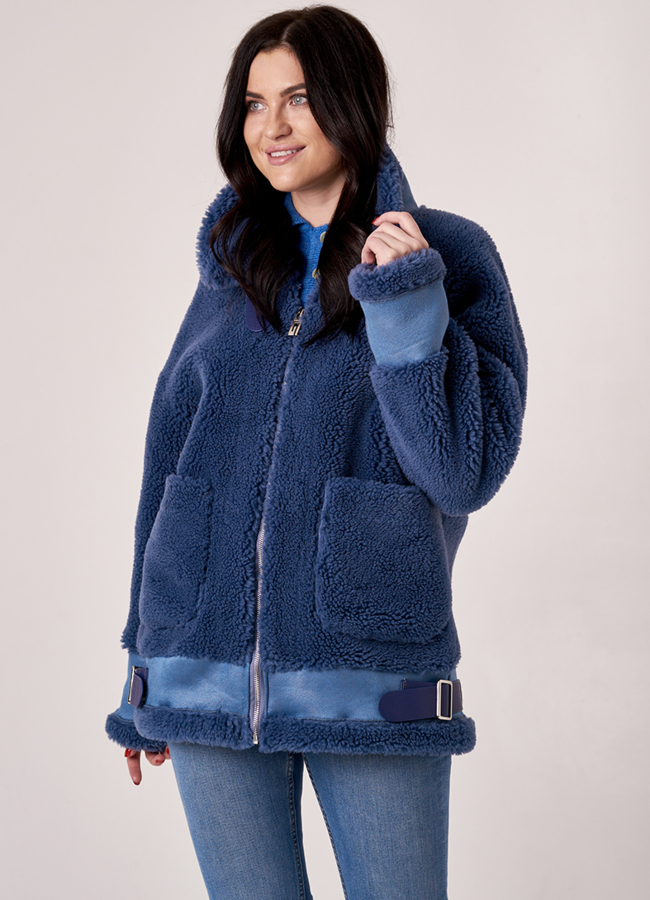 Жакет из шерсти в синем цвете модель № 19430 универмаг малина