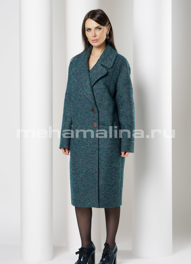 Пальто на пуговицах с английским воротником модель № А-468 в рассрочку
