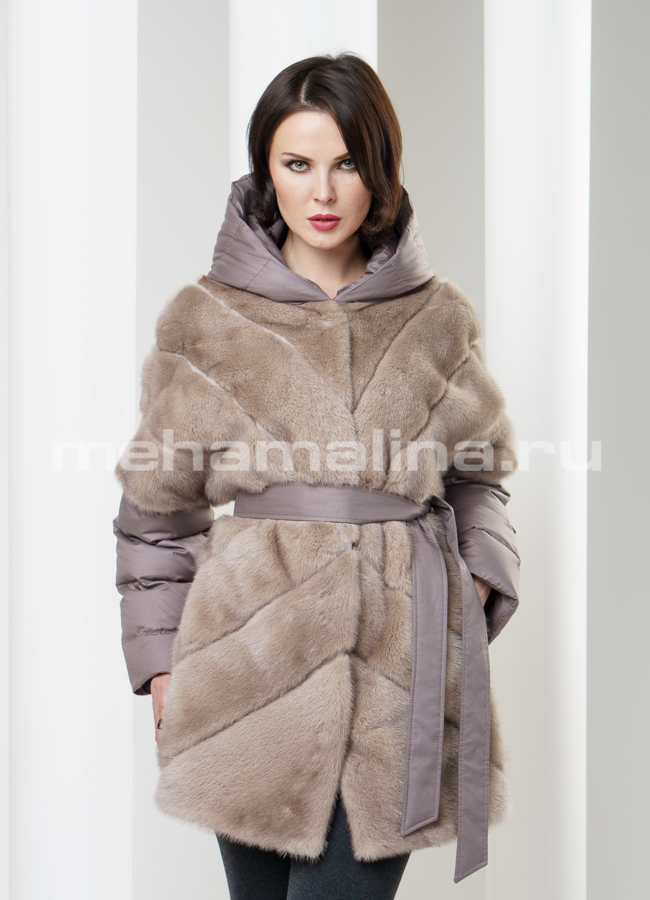 фото Шуба/жакет из норки комбинированая модель № S-190