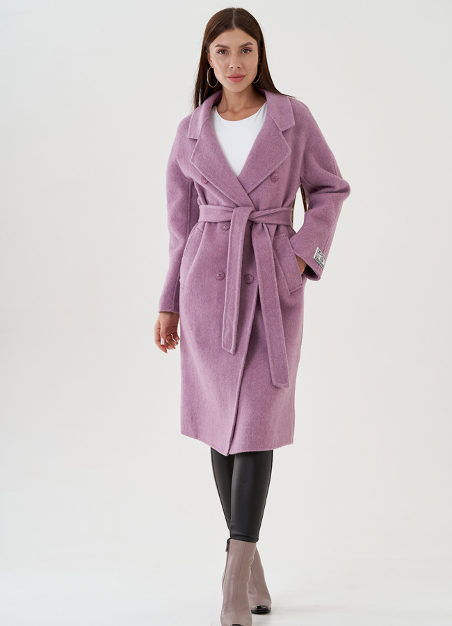 фото Удлиненное женское пальто с поясом модель № 81424