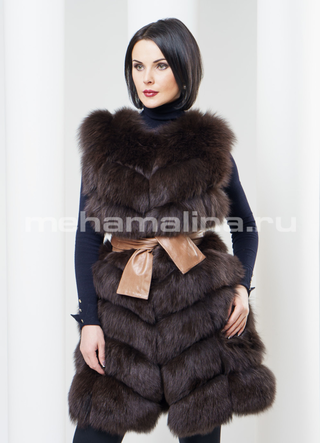 Жилет из песца модель № S-359 в кредит