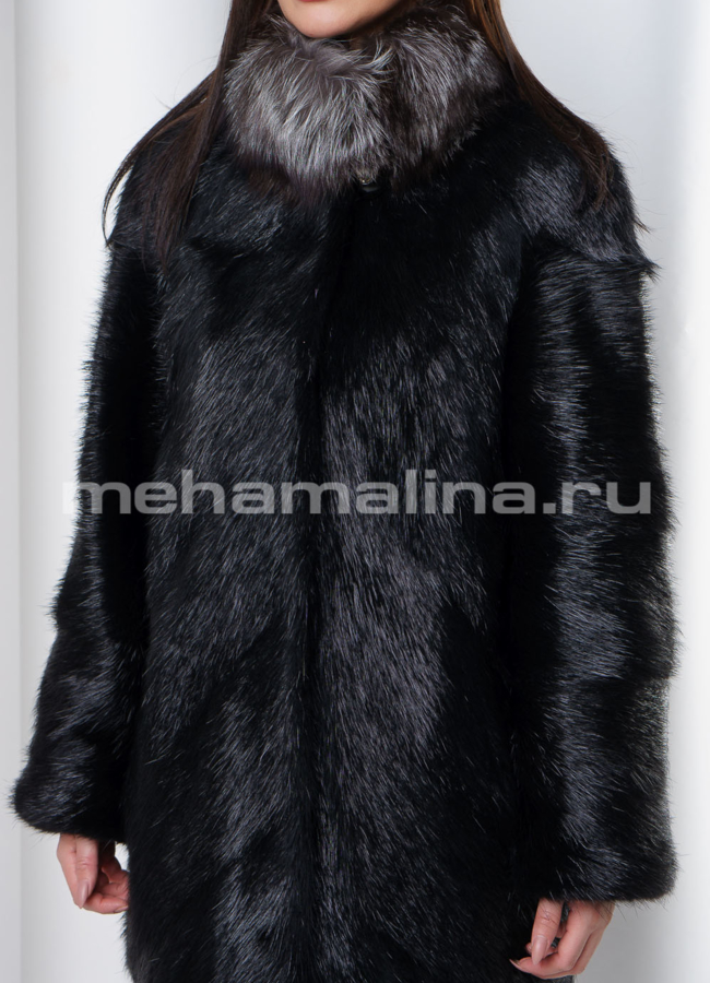 фото Шуба черного цвета модель № S-546