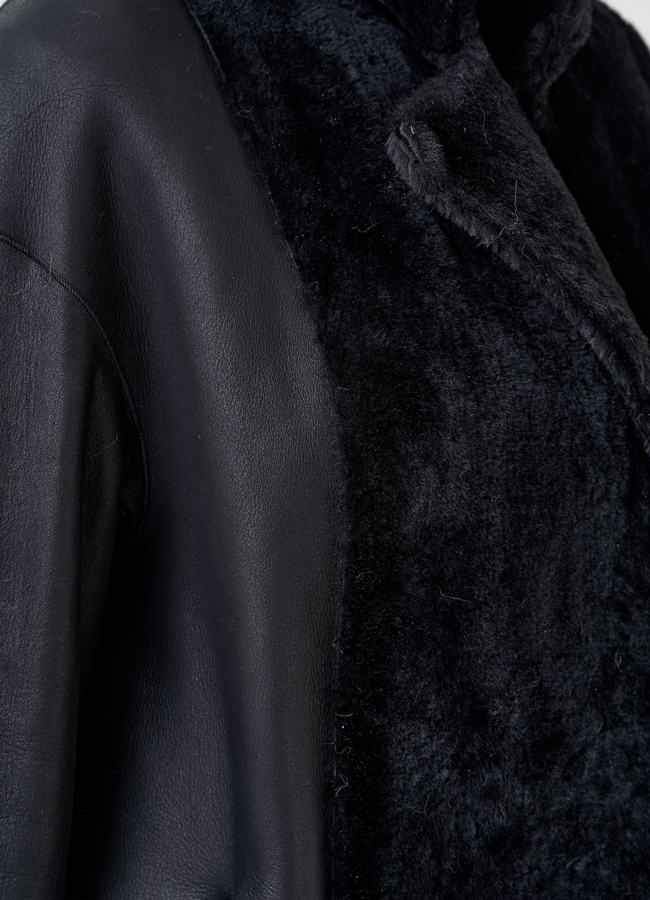 Женская дубленка с английским воротником  модель № 23909 универмаг малина