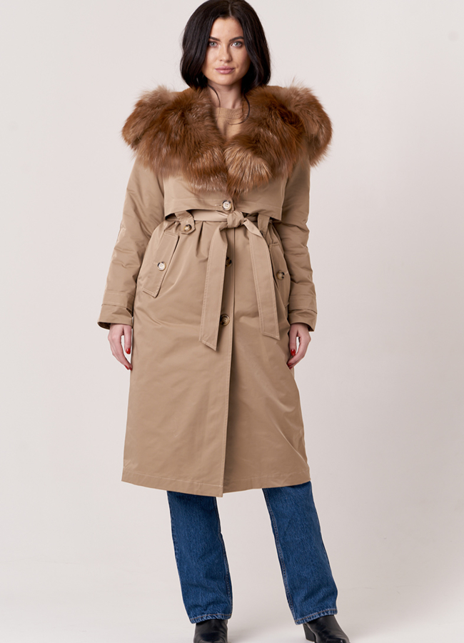 Парка в бежевом цвете модель № 21814 универмаг малина