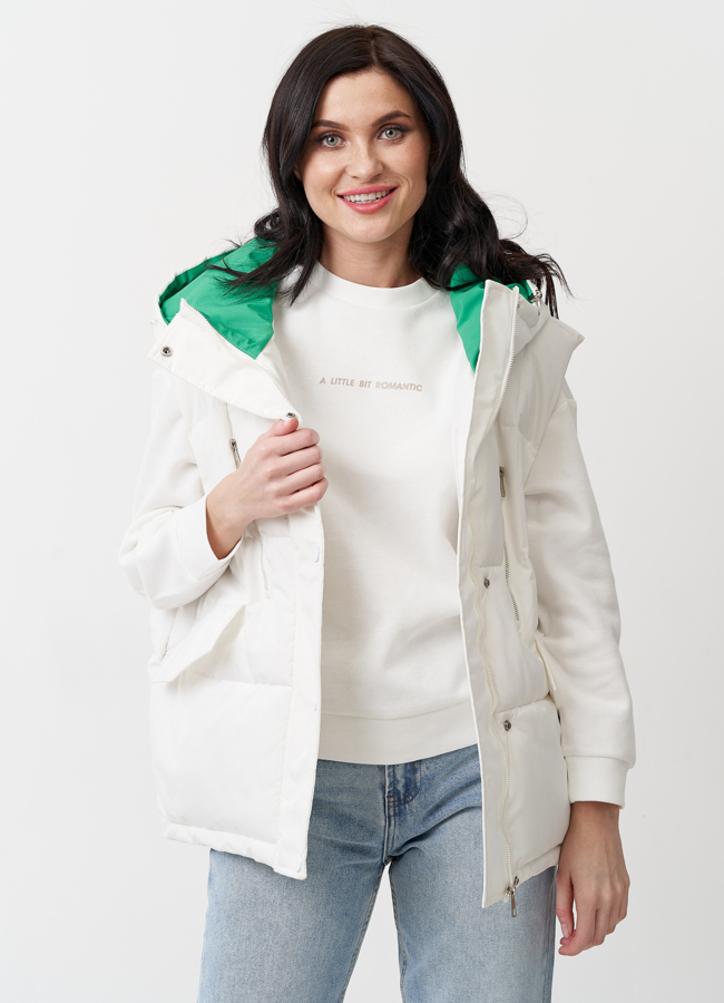 Женский жилет с капюшоном  модель № 24493 в кредит