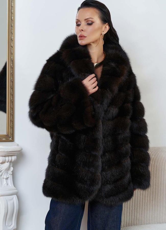 Шуба из куницы  модель № 24638 универмаг малина