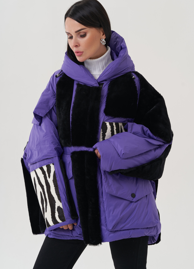 Куртка оверсайз фиолетового цвета модель № 25480 в кредит
