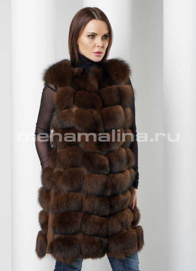 Удлиненный жилет модель № M-142 универмаг малина