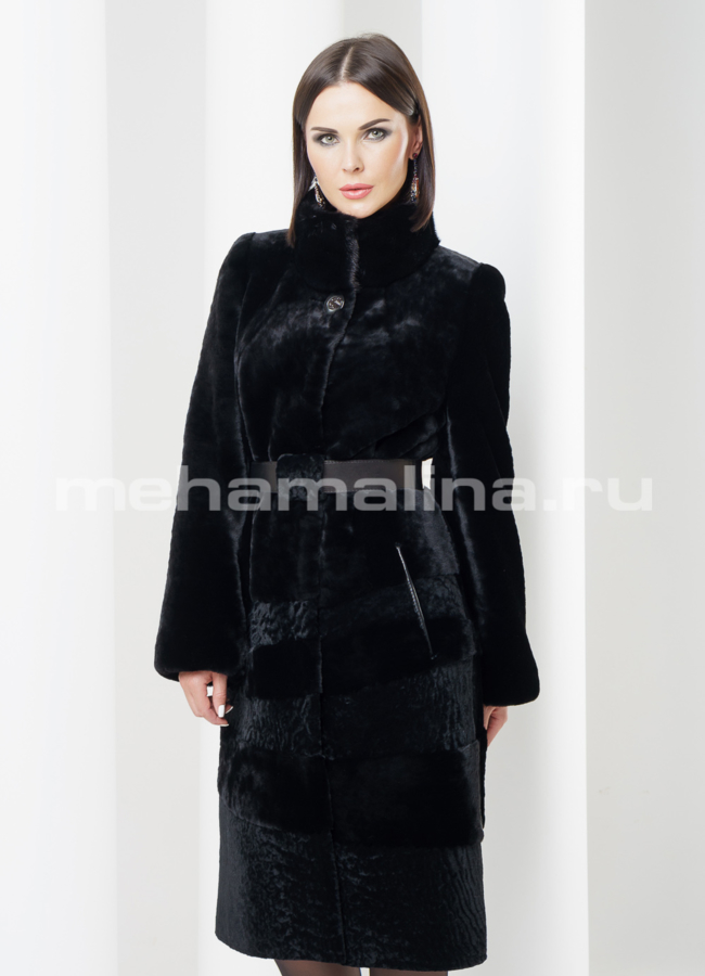 фото Шуба из мутона, воротник стойка модель № S-428