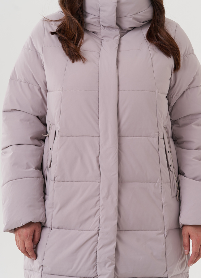 Женский пуховик с капюшоном  модель № 25712 универмаг малина