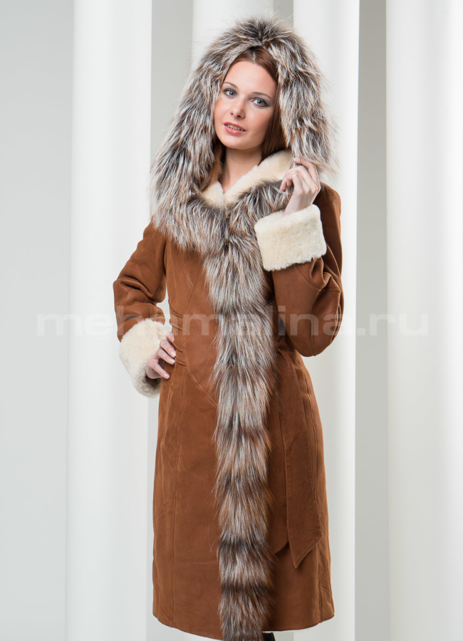 фото Дубленка на запах, цвет виски модель № D-90 фото Дубленка на запах, цвет виски модель № D-90