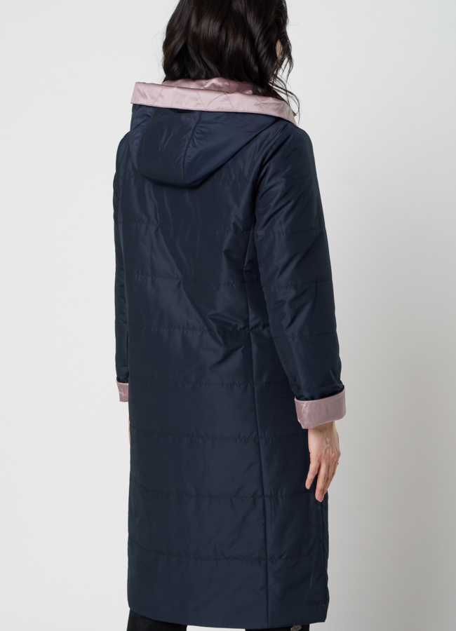 Пальто женское демисезонное синего цвета модель № 2021 универмаг малина