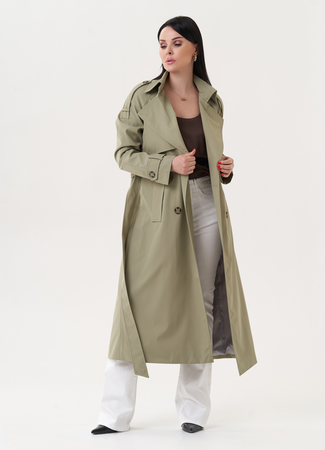 Женский плащ  с английский воротником модель № 27216 в кредит