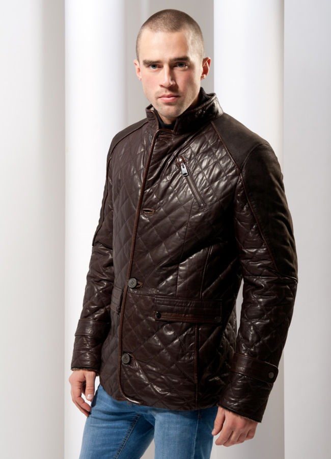 Дубленка модель № DM-21 меха малина