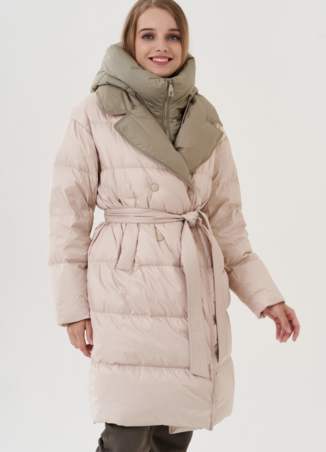 фото Женский пуховик с капюшоном  модель № 25440