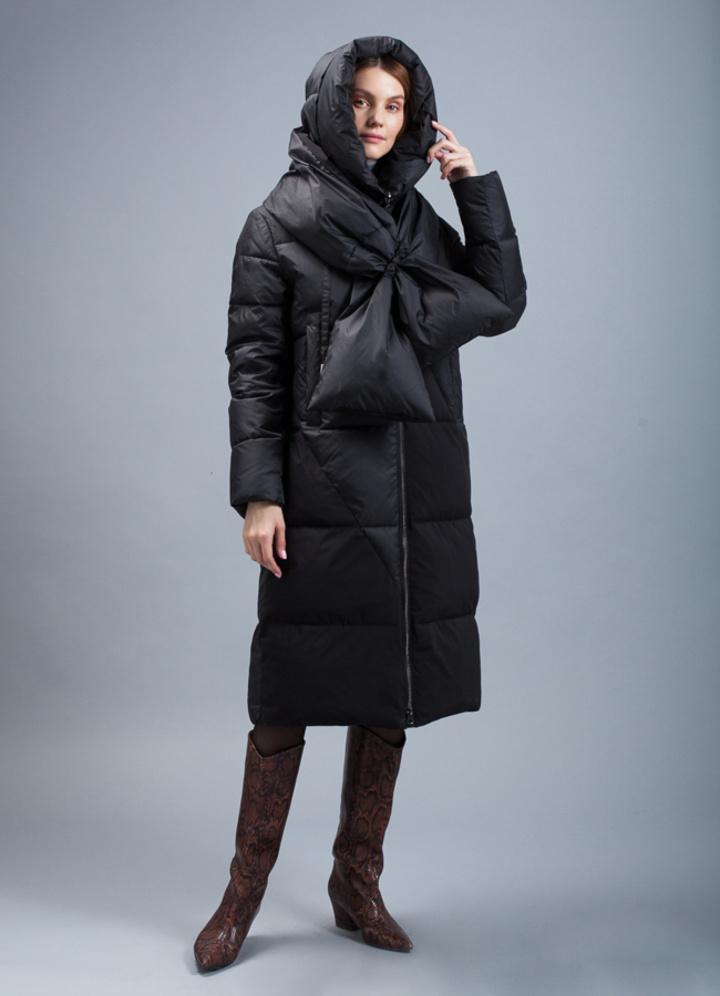 Пуховик  модель № П-350 меха малина