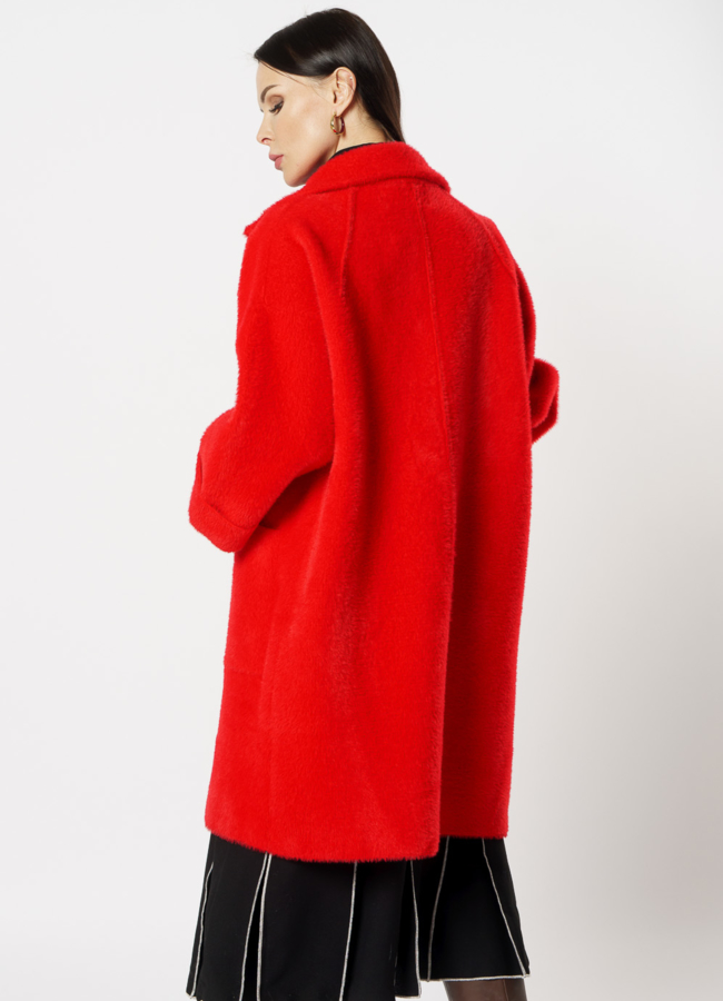 Красное пальто модель № 1116 в кредит