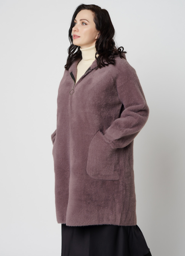 Женское пальто с капюшоном модель № 6601 универмаг малина