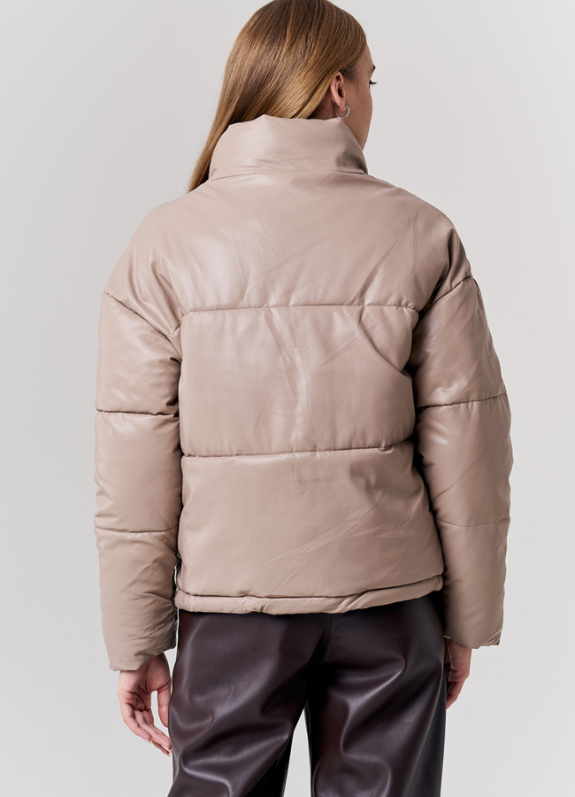 Куртка из эко кожи с воротником стойкой  модель № 21880 в рассрочку