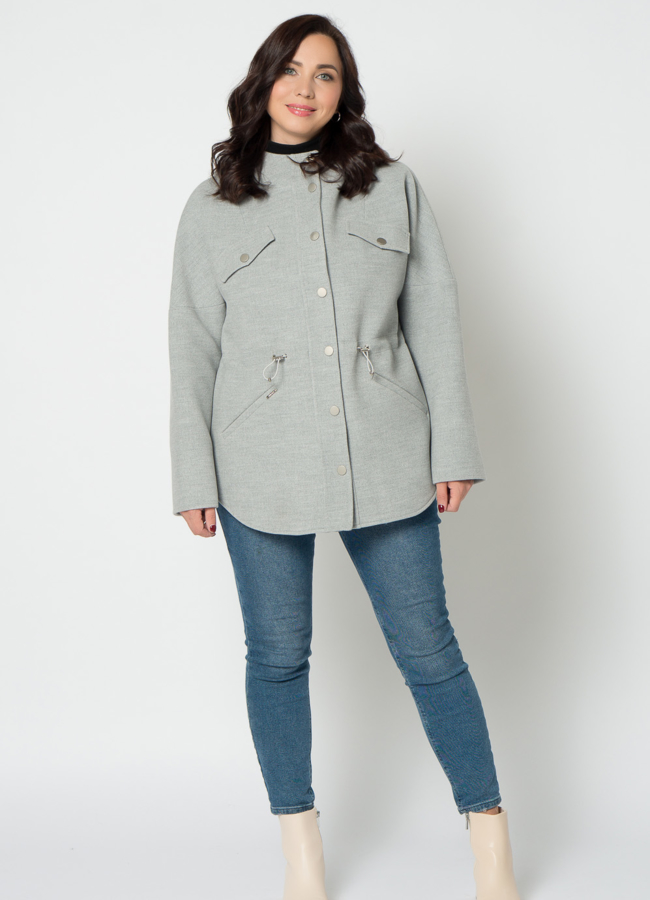 фото Парка женская в сером цвете модель № 21668