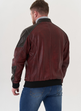 Мужская куртка мото из натуральной кожи