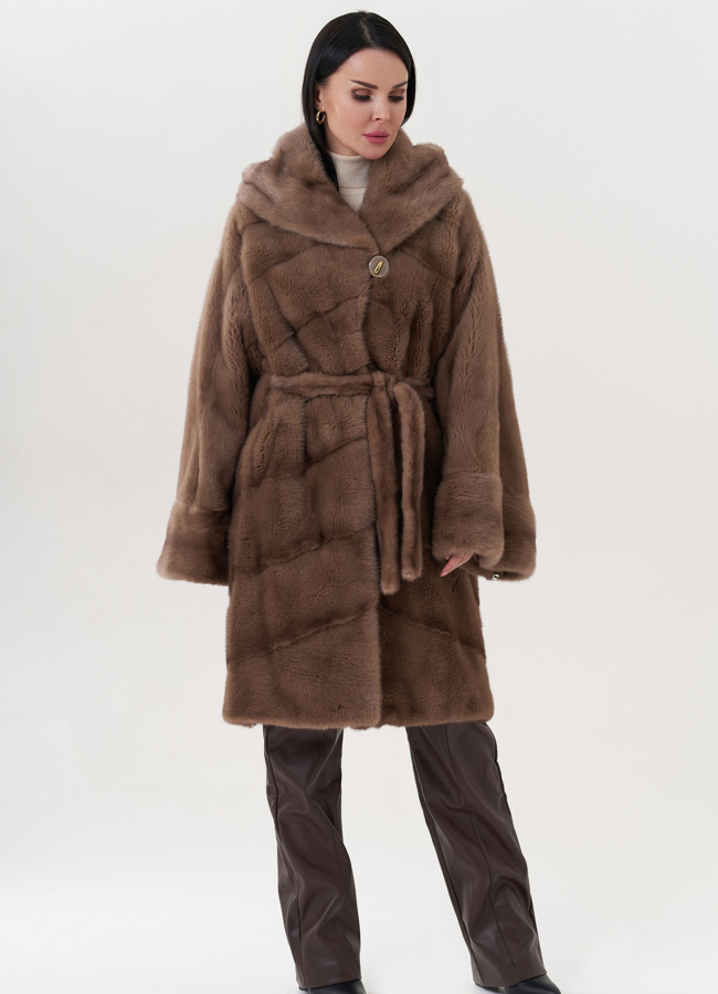 фото Шуба из меха норки оверсайз модель № 26758